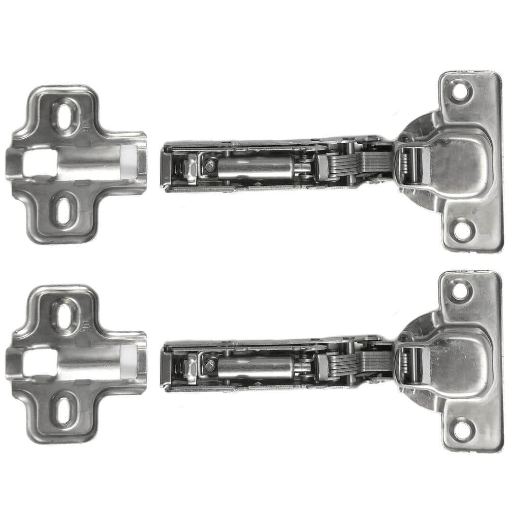 Chrome European Soft-Close Frameless Cabinet Hinges, Pack of 10