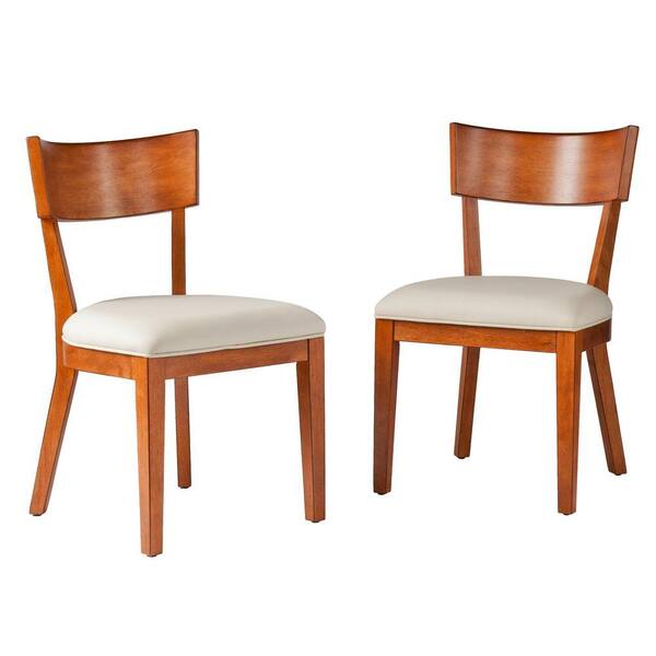 Southern Enterprises Clarence 19 in. W Dining Chair in Pecan Brown/Cream (Set of 2)