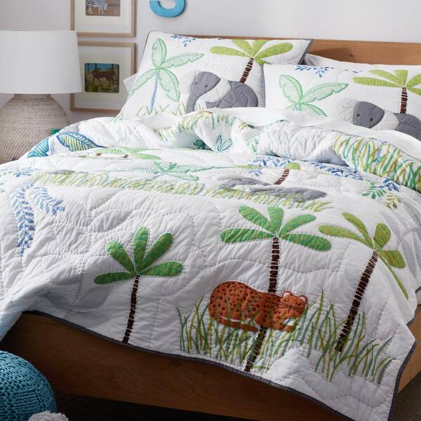 The Company Store Company Kids Jungle White Multi Full/Queen Cotton Quilt