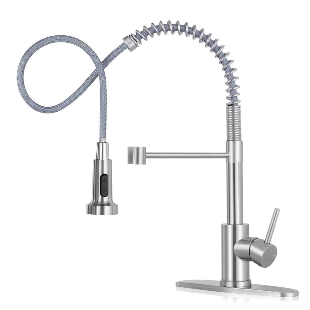 Single Handle Kitchen Faucet Pull Out Sprayer Kitchen Faucet with Deckplate