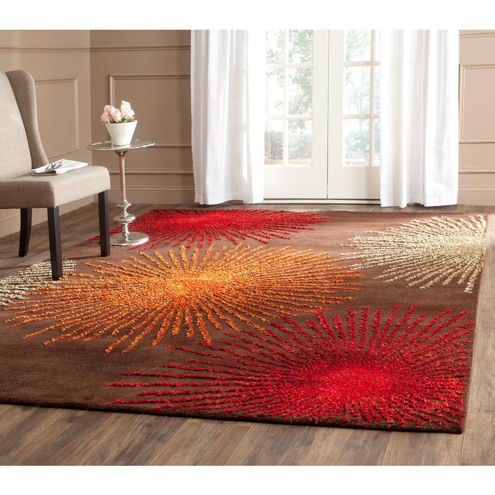 Handmade Tufted Floral Gray Wool & Viscose 8' x 10' Rug