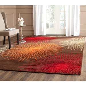 Soho Brown/Multi Wool 8 ft. x 8 ft. Square Floral Area Rug