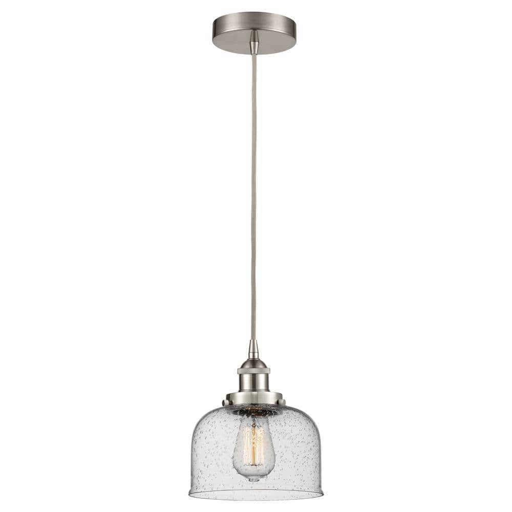 Bell 60-Watt 1-Light Brushed Satin Nickel Standard Mini Pendant Light with Seeded Glass Shade, No Bulbs Included price history on PriceWatchPro