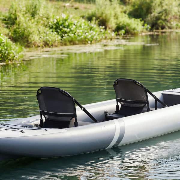 Kayak Seat, 1.3 in. Raised Height, Universal Foldable Canoe Seat with Adjustable Back Support, Adjustable Straps, 1 Pack