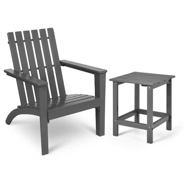 grey wooden deck chairs