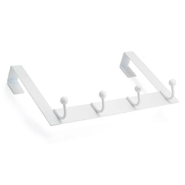 Richelieu Hardware Nystrom 12-1/2 in. White 22 lb. Over the door Hook Rail with 4 Single Hooks