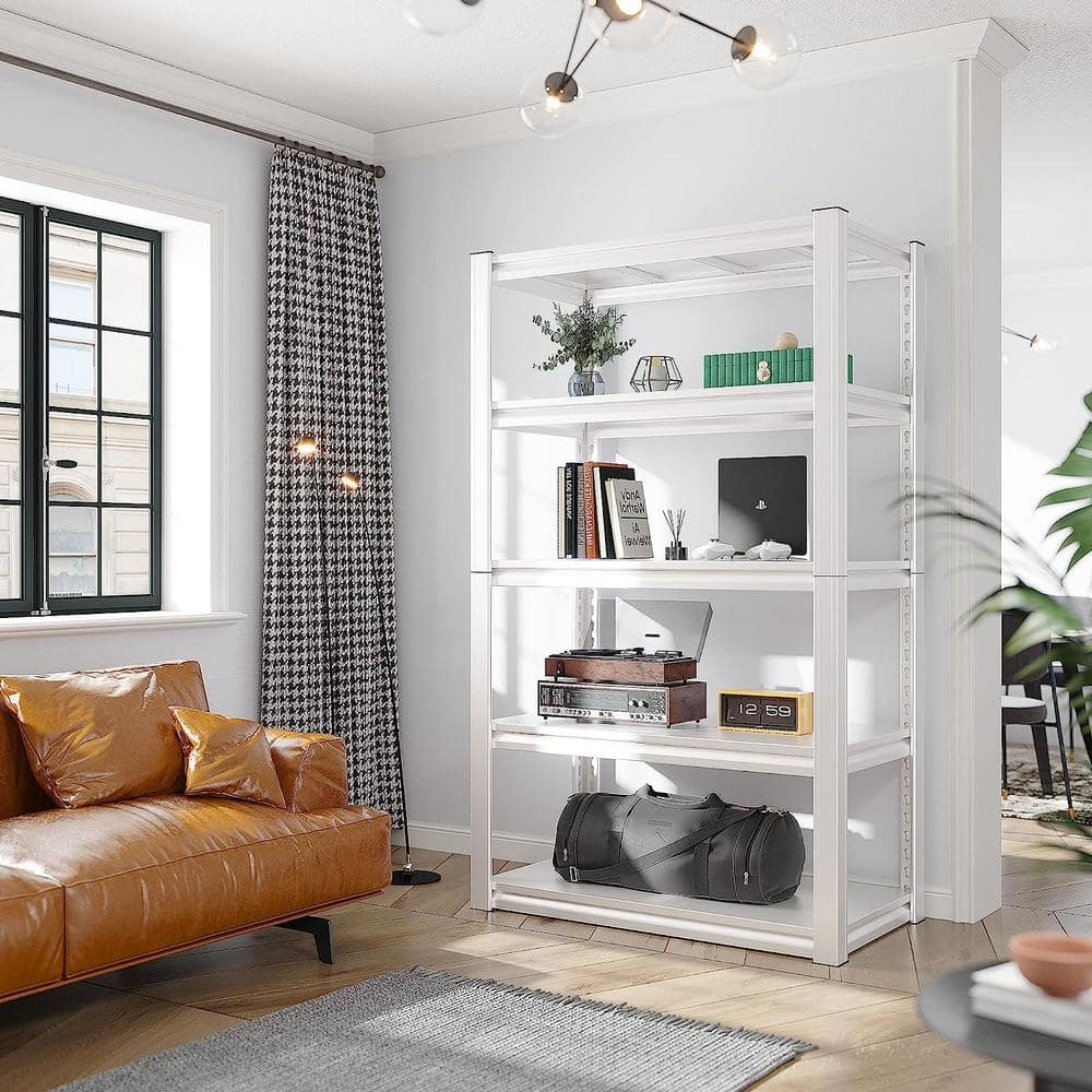 White Heavy Duty 5-Tier Metal Storage Shelving Unit