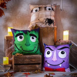 Halloween Friends 18 in. x 18 in. Throw Pillow Cover Set of 3