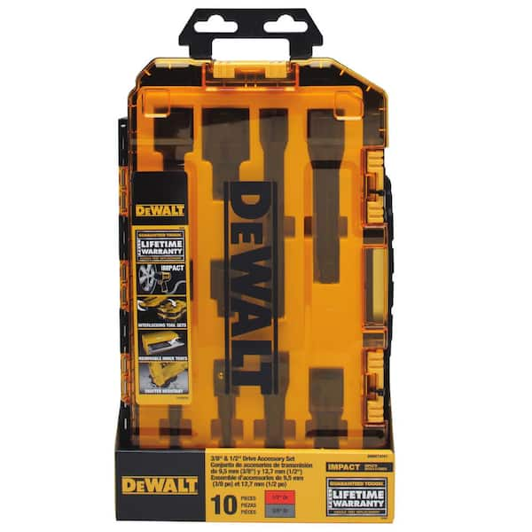 DEWALT 3/8 in. and 1/2 in. Drive Impact Accessory Set (10-Piece