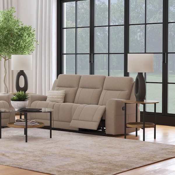 Coaster Brentwood Taupe Faux Leather Standard Motion Recliner with Track Arms
