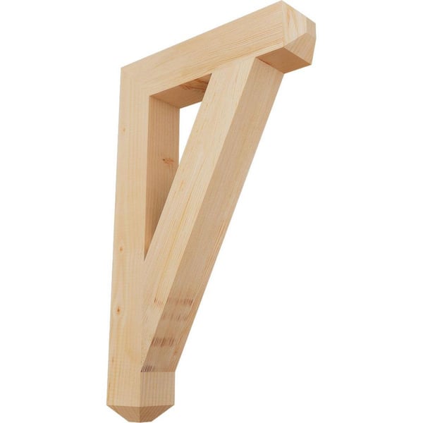 Ekena Millwork 3.5 in. x 32 in. x 20 in. Douglas Fir Traditional Craftsman Smooth Bracket