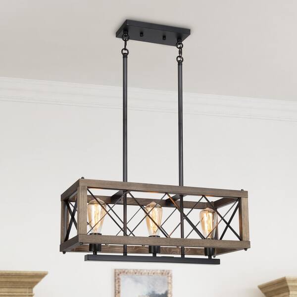 Reviews For Lnc 3 Light Rustic Farmhouse Cage Chandelier Modern Wood Linear Dining Room Island Pg 1 The Home Depot Reviews For Lnc 3 Light Rustic, Rustic Farmhouse Chandelier Home Depot