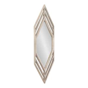 Vayga 14.00 in. W x 42.00 in. H Diamond Wood White Framed Bohemian Hexagon Mirror