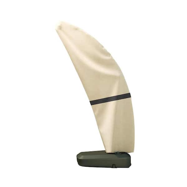 2.44 lb. Oxford Fabric Patio Umbrella Base Cover in Beige Waterproof Weather-resistant with Zipper for 10x13 FT Offset