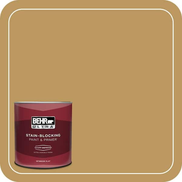 BEHR ULTRA 1 qt. #330F-5 Golden Bear Extra Durable Flat Interior Paint & Primer