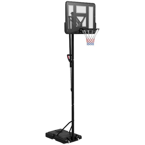 Soozier 7.7 ft. to 10 ft. Height Adjustable Basketball Goal with 43 in. Shatterproof Backboard, Wheels and Fillable Base