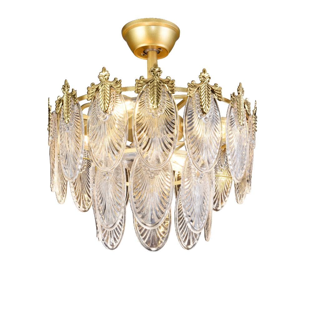 20 in. Luxury Gold Crystal Glass Chandelier Ceiling Fan with Lights 4*E26(excl. bulb), Fandelier with Remote Control price history on PriceWatchPro