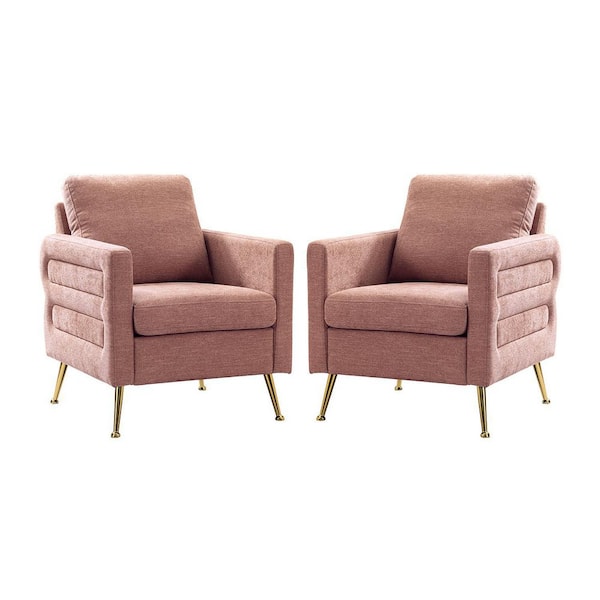 ARTFUL LIVING DESIGN Estela Blush Armchair With Metal Legs-S2