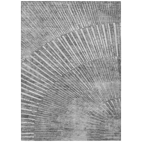 Addison Rugs Chantille ACN542 Gray 2 ft. 6 in. x 3 ft. 10 in. Machine Washable Indoor/Outdoor Geometric Area Rug