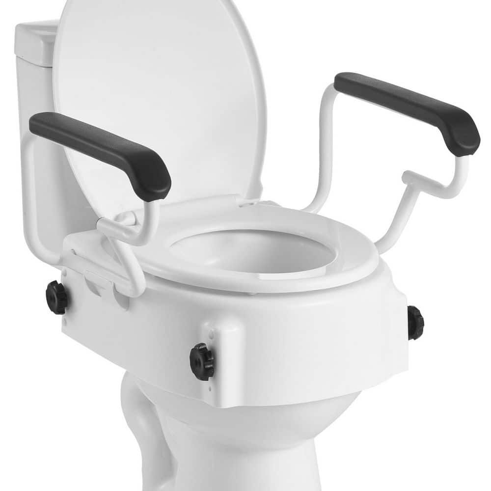 Raised Toilet Seat with Arms, 300 lbs. Capacity, 3-Level Height, Widened Commode Riser with Padded Handles for Seniors price history on PriceWatchPro