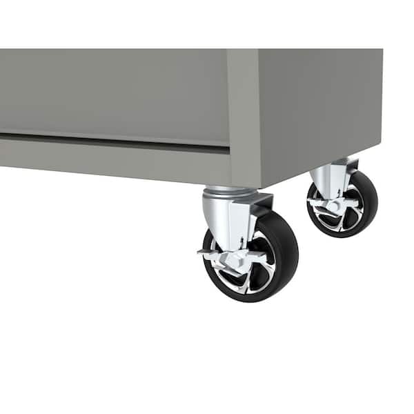 Husky Tool Storage 46 in. W Gloss Gray Mobile Workbench Cabinet