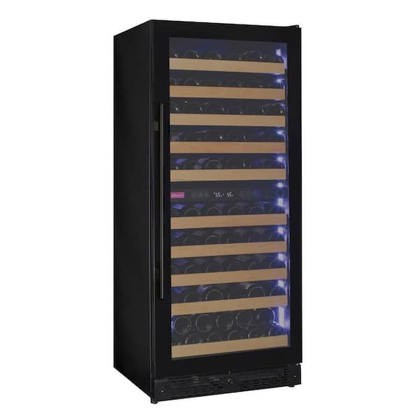 Allavino 119-Bottle 55 in. Tall Dual Zone Right Hinge Wine Cellar Cooling Unit in Black Glass