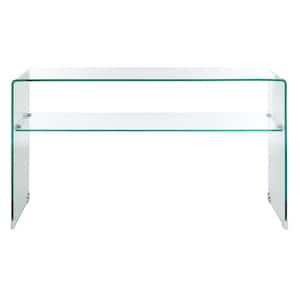 Dash 29.5 in. Clear Rectangle Glass Console Table