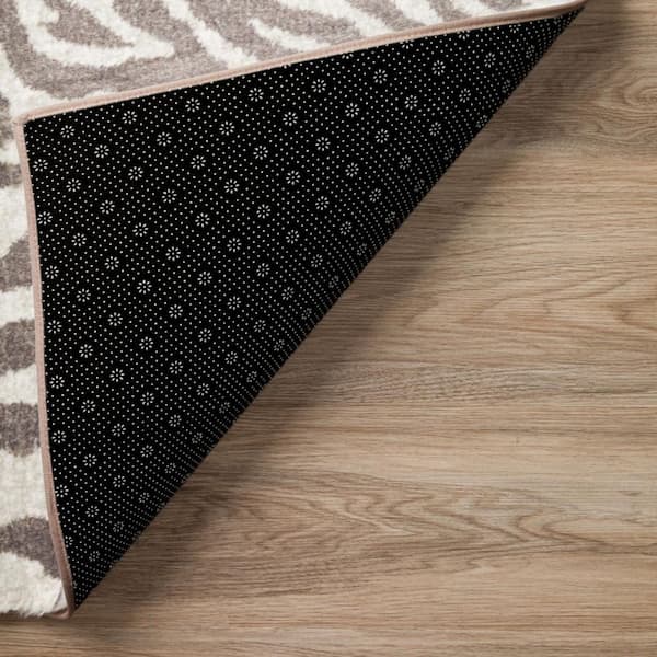 2 X 8 Beige Animal Print Runner Rug
