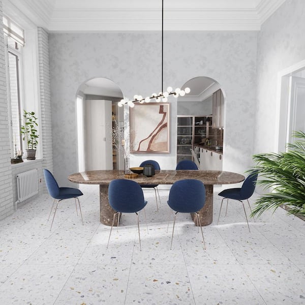 Terraforma 24 in. x 24 in. Honed White Gold Marble Terrazzo Large Format Wall and Floor Tile (7.75 sq. ft./Case)-2 Pack