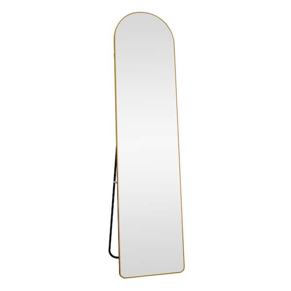 Tatahance 14 in. W x 57.5 in. H Arch Aluminum Alloy Metal Frame Golden Full Length Mirror