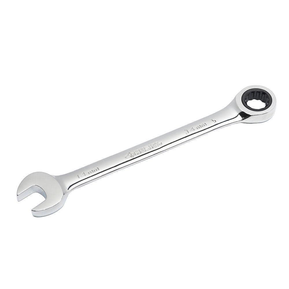 10 Pack Jetech 14mm Ratcheting Combination Wrench Metric Industrial Grade Cr-V Steel Gear Spanner in Polished Chrome Finish 