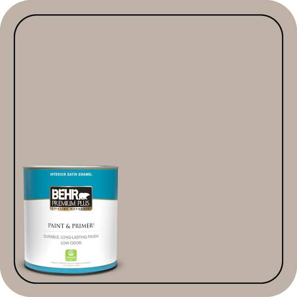 BEHR PREMIUM PLUS 1 qt. #N220-3 Smokestack Satin Enamel Low Odor Interior Paint & Primer