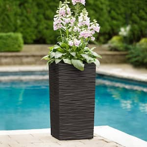 13.5 in. Celestine Slate Fiberglass Self-Watering Planter (13.5 in. L x 13.5 in. W x 26 in. H)