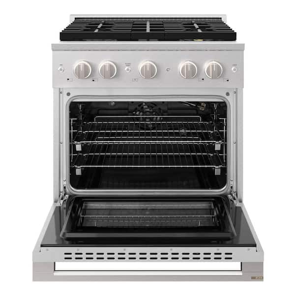 30 in. 4.2 cu. ft. Marino Gas Range with 4 Burner DuoPro Cooktop and Convection Gas Oven in Satin Stainless Steel