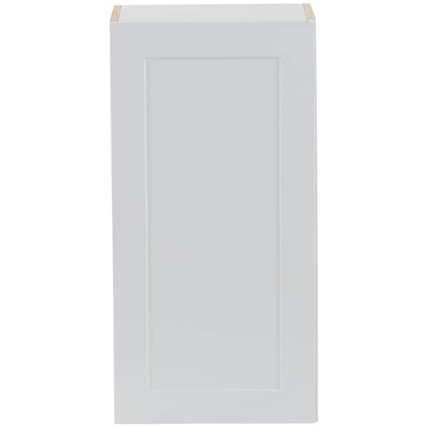 Hampton Bay Cambridge White Shaker Assembled Wall Kitchen Cabinet with 1 Soft Close Door (15 in. W x 12.5 in. D x 30 in. H)