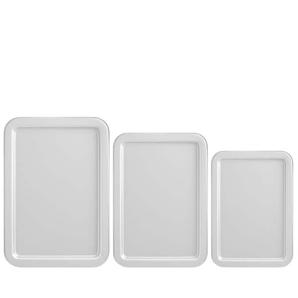 3 Pack 17 in. / 15 in. / 13 in. Silver Nonstick Baking Sheet Pan Set for Oven Cookie Tray w/ Wider Grips Dishwasher Safe