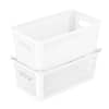 SIMPLIFY 11.4 in. L x 6.5 in. W x 4.5 in. H 2 Pack Slide 2 Stack It Small  Storage Tote Baskets Closet Drawer Organizer in White 25934-WHITE - The  Home Depot