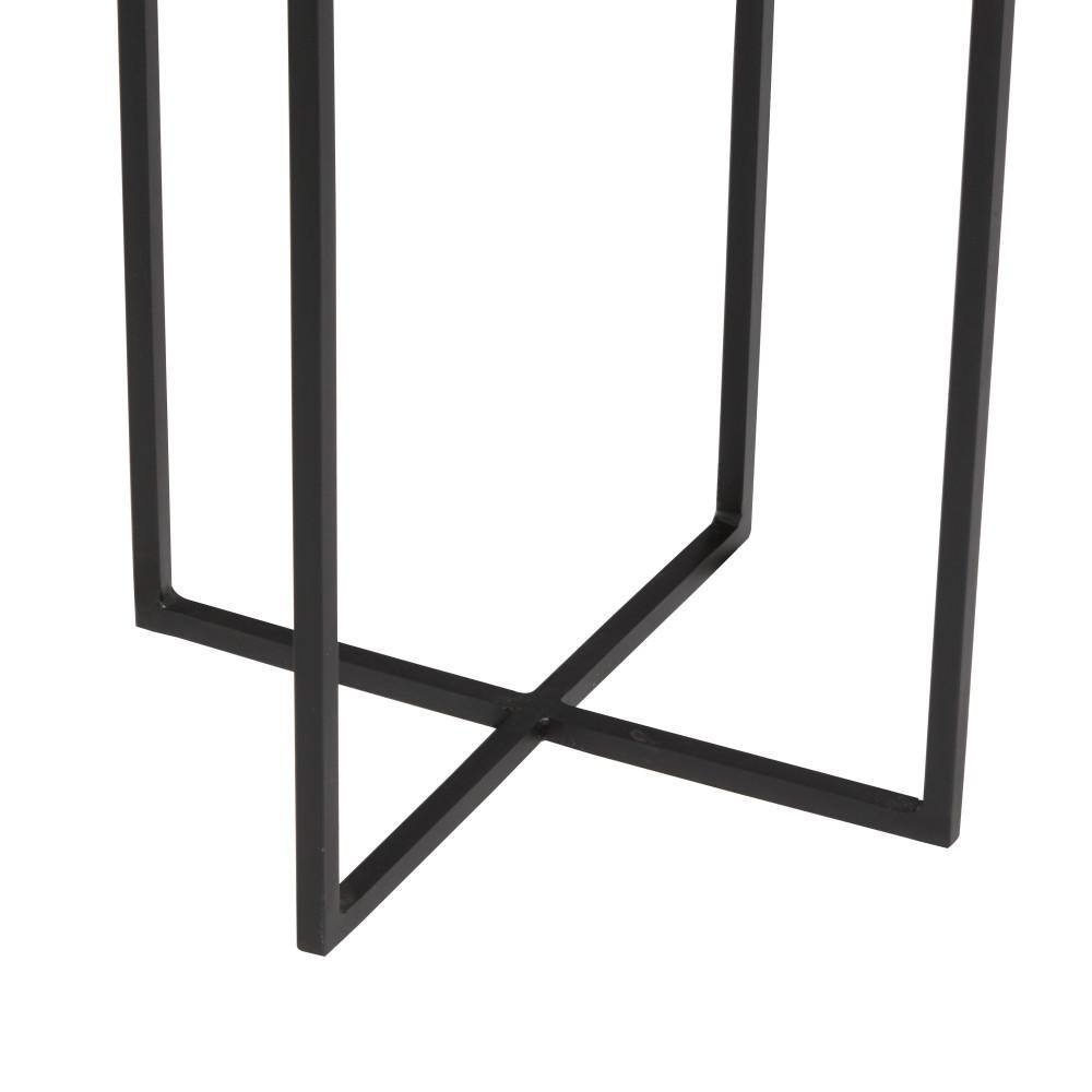 Sophisticated Teak and Iron Round Side Table