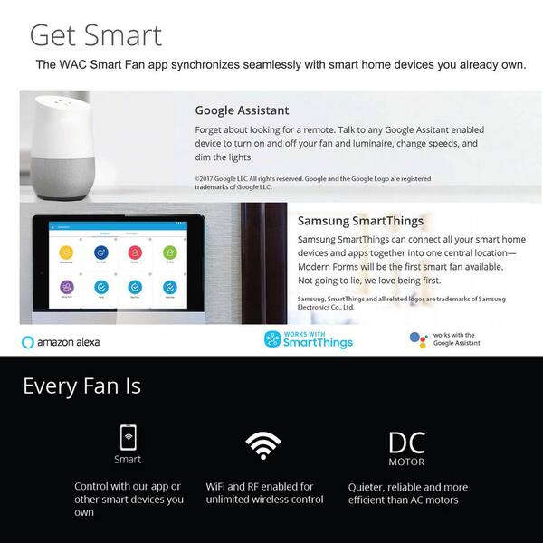 WAC Malibu 70 Outdoor Ceiling Fan With Remote - Brushed Nickel Ebony Smart DC Motor 8 Inch