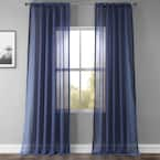 Exclusive Fabrics & Furnishings Blue Lapis Solid Rod Pocket Sheer ...