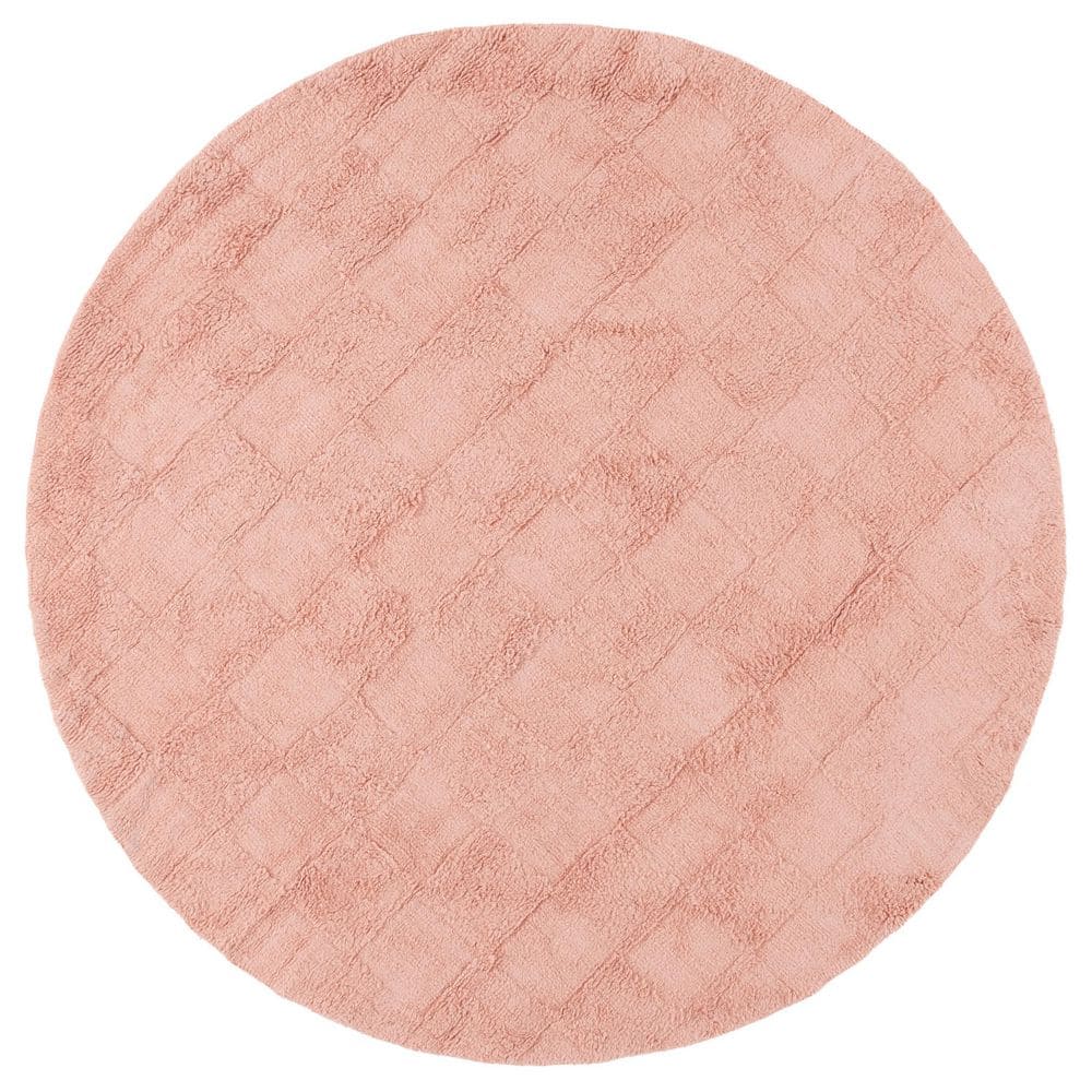 Easy Care 6 ft. x 6 ft. Rose High-Low Checkered Solid Round Area Rug price history on PriceWatchPro