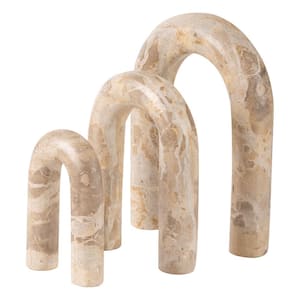 Jubilant Beige Onyx Marble Decorative Objects - 6 in., 8.5 in., 10 in.