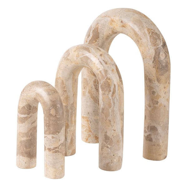 GAURI KOHLI Jubilant Beige Onyx Marble Decorative Objects - 6 in., 8.5 in., 10 in.