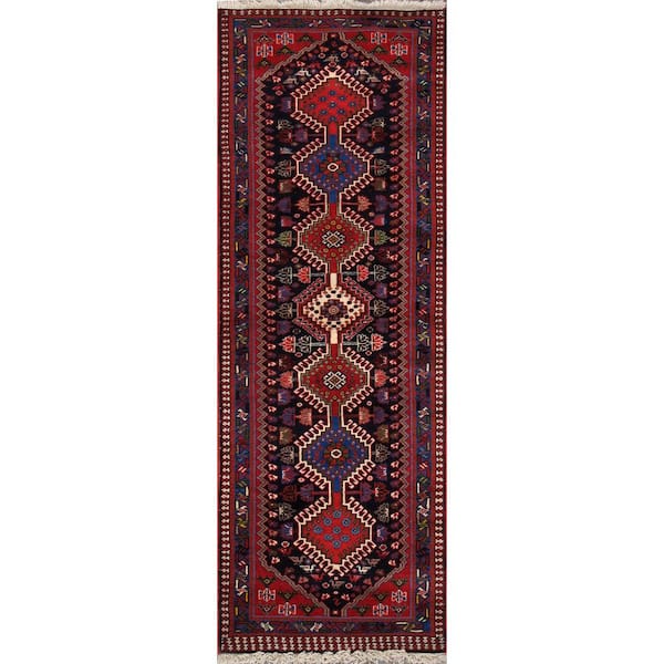 Azerbaijan Navy/Ivory 2.1 ft. x 5 ft. Geometric Runner Rugs