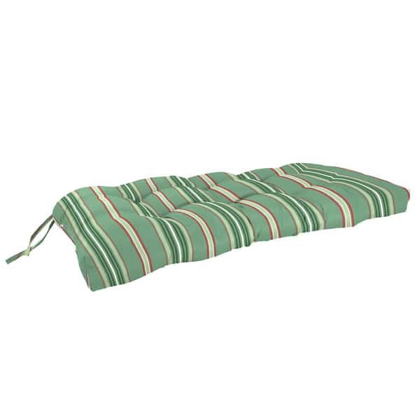 Jordan Manufacturing 43 in. L x 19 in. W x 3 in. T Tufted Outdoor Wicker Bench Cushion in Juanita Almond