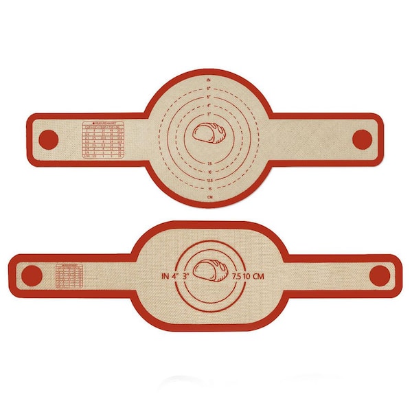 Silicone Red Bread Sling Dutch Oven Liner Non-Stick Easy Clean Long Handle Baking Mat for Sourdough 2 Set
