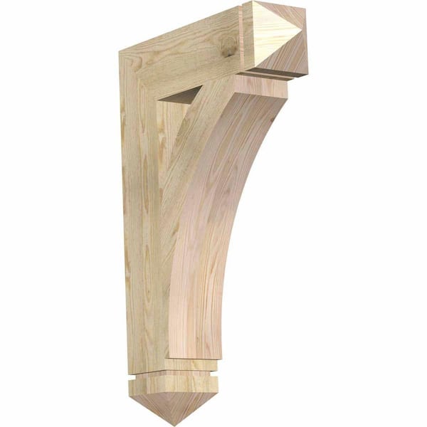 Ekena Millwork 6 in. x 36 in. x 24 in. Douglas Fir Thorton Arts and Crafts Rough Sawn Bracket