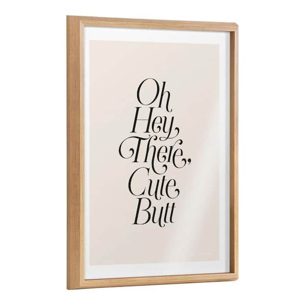 Kate and Laurel Blake "Nice Butt" by Leonora Jennifer Benza of Yellow Heart Art Framed Glass Art Print 24 in. x 18 in.
