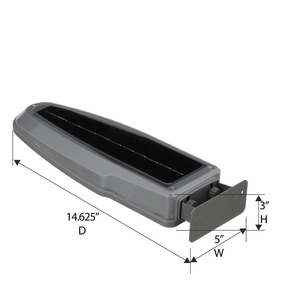 Gray Solar LED Yard Light with Mounting Arm