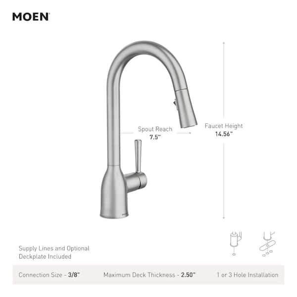 MOEN Adler Single-Handle Pull-Down Sprayer Kitchen Faucet with